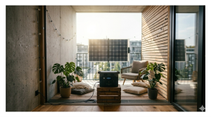 indoor balcony solar setup